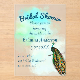  Peacock Vrijgezellenfeest Acryl Uitnodigingen