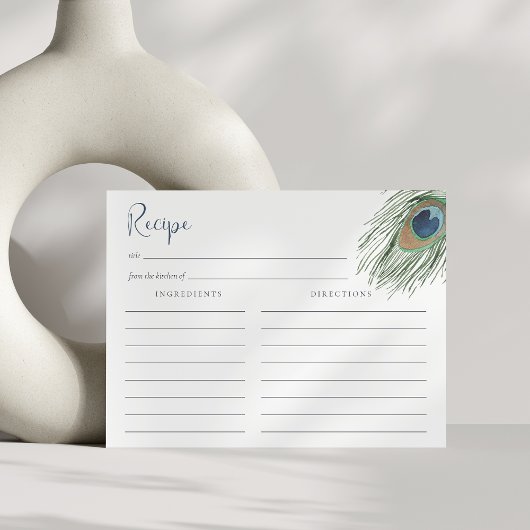 Peacock Vrijgezellenfeest Recipe Kaart