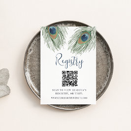 Peacock Vrijgezellenfeest Registry QR Code Informatiekaartje
