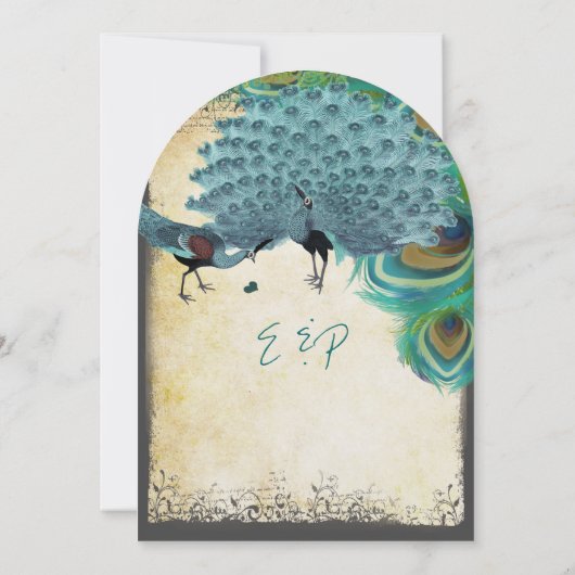Peacock  Vuurwervelkolom Verbrandend randperkament Kaart (Achterkant)