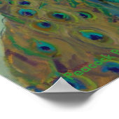 Peacock w/Dahlia's van Rachel Uchizono Poster (Hoek)