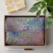 Peacock w Feathers Elegant Gold Glitter Decoupage Tissuepapier (Geschenk)