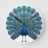 Peacock Wall Clock – Elegant Decorative Timepiece  Ronde Klok (Voorkant)