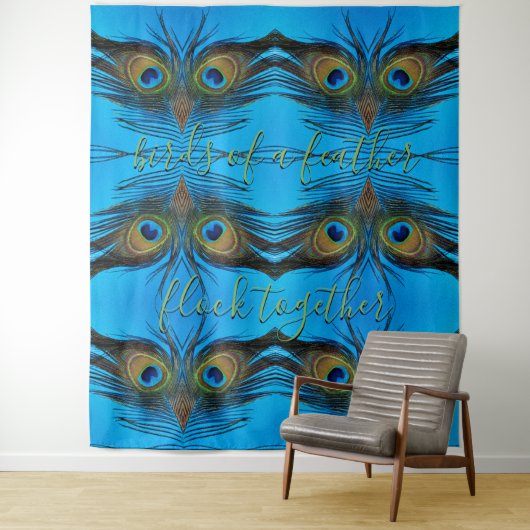 Peacock Wandkleed (In situ)