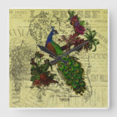 Peacock-wandklok Vierkante Klok (Voorkant)