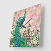  Peacock-wandklok Vierkante Klok (Hoek)