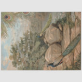 Peacock Water Lily Flora French Ephemera Decoupage Tissuepapier (Voorkant)