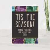 Peacock Watercolor Agaat Christmas Kaart (Voorkant)