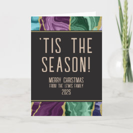 Peacock Watercolor Agaat Christmas Kaart