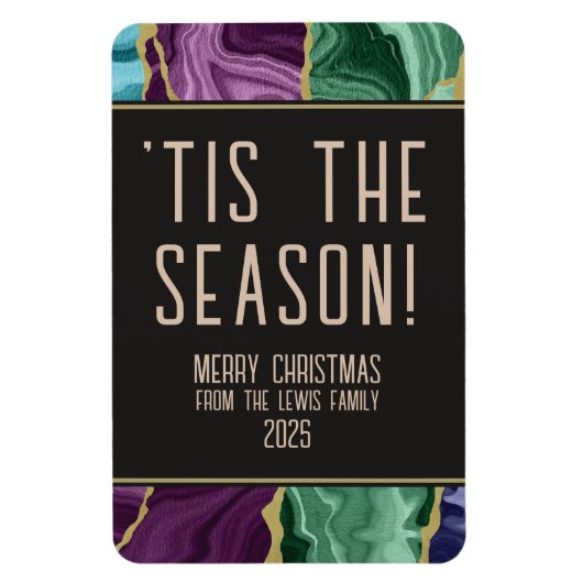 Peacock Watercolor Agaat Kerstmis Magneet (Verticaal)