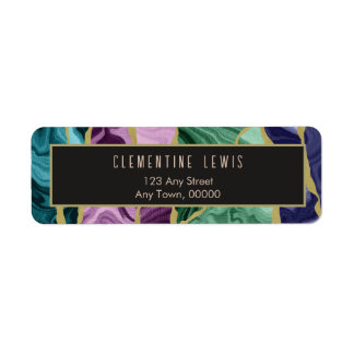 Peacock Watercolor Agaat Retour Address Label