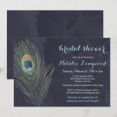 Peacock Waterverf Baby of Vrijgezellenfeest Kaart (Voorkant / Achterkant)