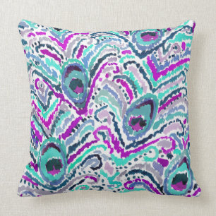 Peacock Waterverf Boho Tribal Pillow Kussen