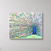 Peacock Waterverf Canvas Print (Voorkant)