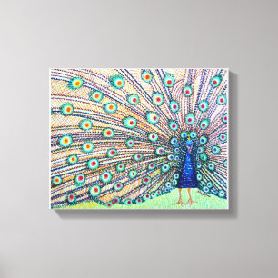 Peacock Waterverf Canvas Print