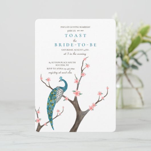 Peacock-Waterverf Kaart (Staand voorkant)