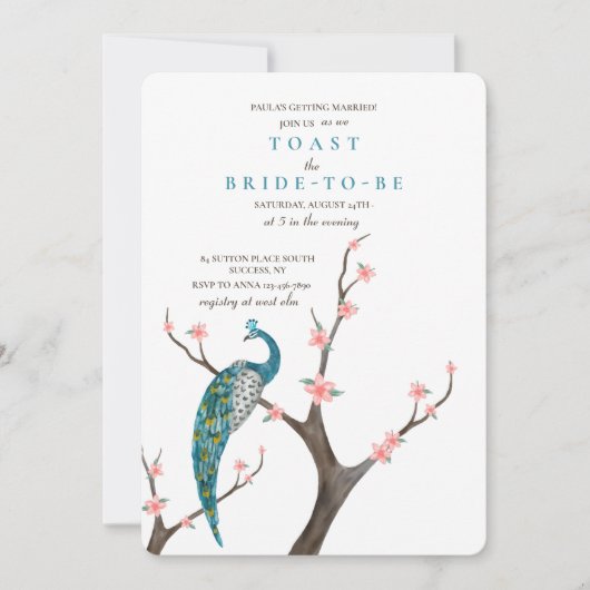 Peacock-Waterverf Kaart (Voorkant)