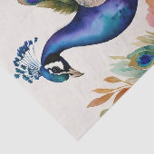 Peacock Waterverf Kunst Bloemen Tissuepapier (Detail)