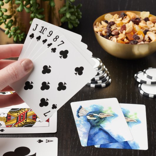 Peacock Waterverf schilderen Pokerkaarten (Insitu)