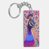 Peacock-Waterverf Sleutelhanger (Voorkant Links)