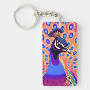 Peacock-Waterverf Sleutelhanger