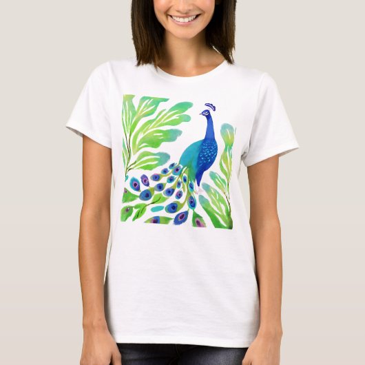Peacock-Waterverf T-shirt (Voorkant)