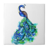 Peacock-Waterverf Tegeltje (Voorkant)