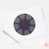 Peacock Web Fractals Geometrische Art Sticker (Envelop)