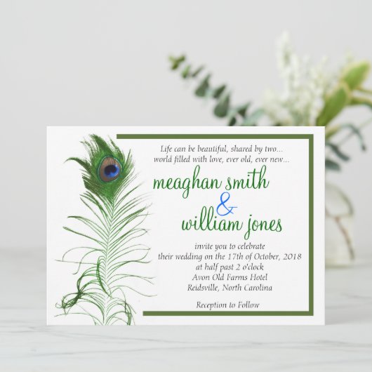 Peacock Weddenschap 5X7 Kaart (Staand voorkant)