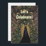 Peacock - Weddenschap Jubileum Kaart<br><div class="desc">Deze uitnodiging bevat een  pauw-afbeelding in een gedetailleerde pen- en inktstijl. Het is opgezet om een uitnodiging aan een verjaardagsfeest te zijn,  maar aangezien al tekst op de rug kan worden veranderd,  kunt u het voor om het even welke soort partij gebruiken u houdt van.</div>