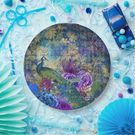 Peacock Weddenschap Papieren Borden Papieren Bordje (Feest)