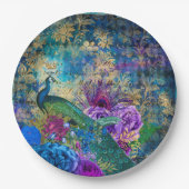 Peacock Weddenschap Papieren Borden Papieren Bordje (Voorkant)