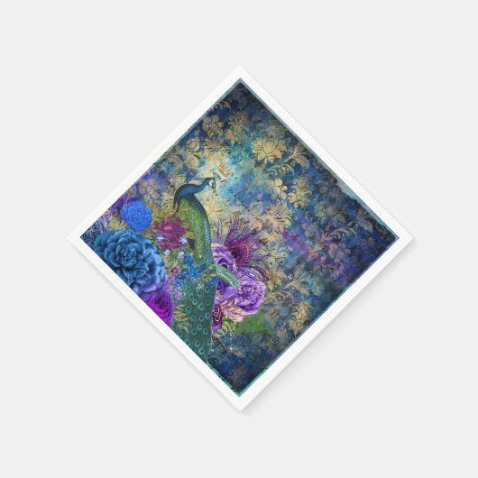 Peacock Weddenschappen Papier servetten (Hoek)