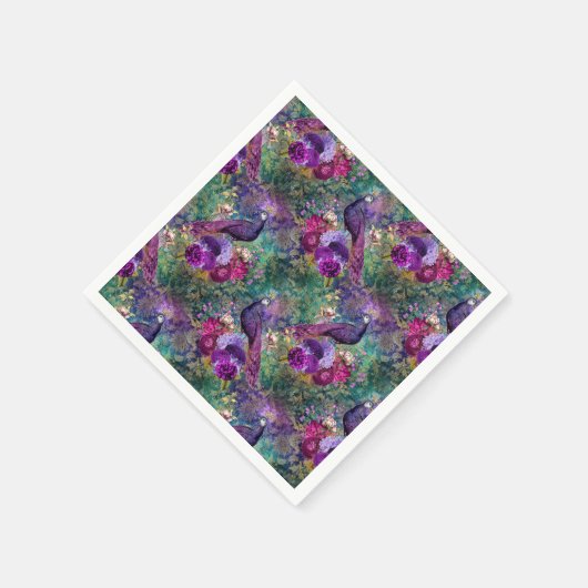 Peacock Weddenschappen Papier servetten (Hoek)