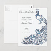 Peacock Wedding Aankondiging Briefkaart (Voorkant / Achterkant)