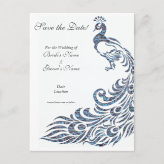 Peacock Wedding Aankondiging Briefkaart