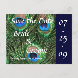 Peacock Wedding Aankondigingskaart