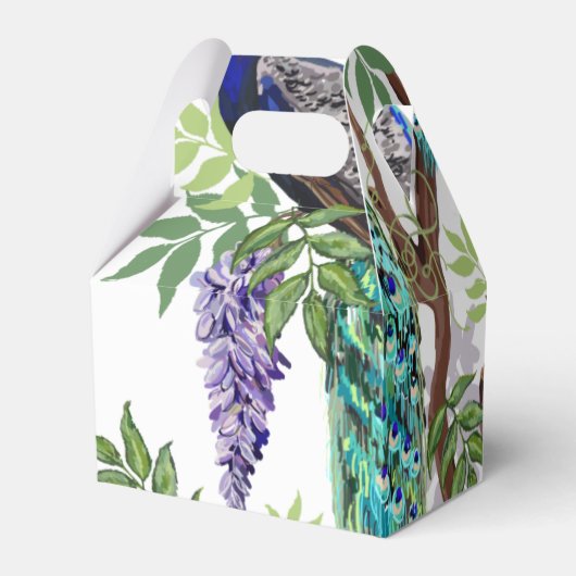 Peacock Wedding Bedankdoosjes (Achterkant)