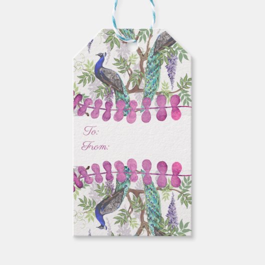 Peacock Wedding Cadeaulabel (Voorkant)