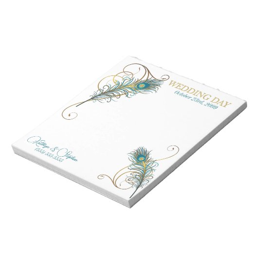 Peacock Wedding Custom Notes for Wedding Planner Notitieblok (Linkerzijde)