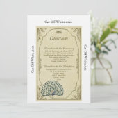  Peacock Wedding Direction Card Kaart (Staand voorkant)