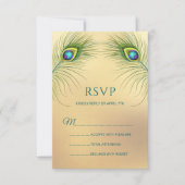 Peacock Wedding Elegant Floral RSVP Kaartje (Voorkant)