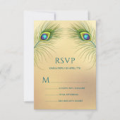Peacock Wedding Elegant Floral RSVP Kaartje (Voorkant)
