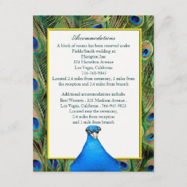 Peacock Wedding Enclosure Card Informatiekaartje