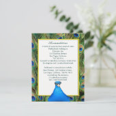 Peacock Wedding Enclosure Card Informatiekaartje (Staand voorkant)