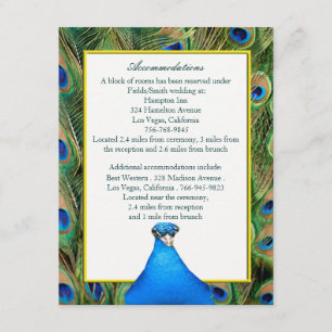 Peacock Wedding Enclosure Card Informatiekaartje