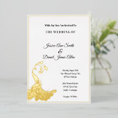 Peacock Wedding Folie Invitation Folie Uitnodiging (Staand Voorkant)
