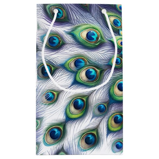 Peacock Wedding Gift Bags Klein Cadeauzakje (Achterkant)