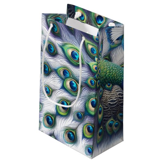 Peacock Wedding Gift Bags Klein Cadeauzakje (Achterkant Gekanteld)