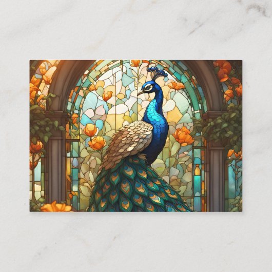 Peacock Wedding Gift Registry Enclosure Kaarten Visitekaartje (Achterkant)